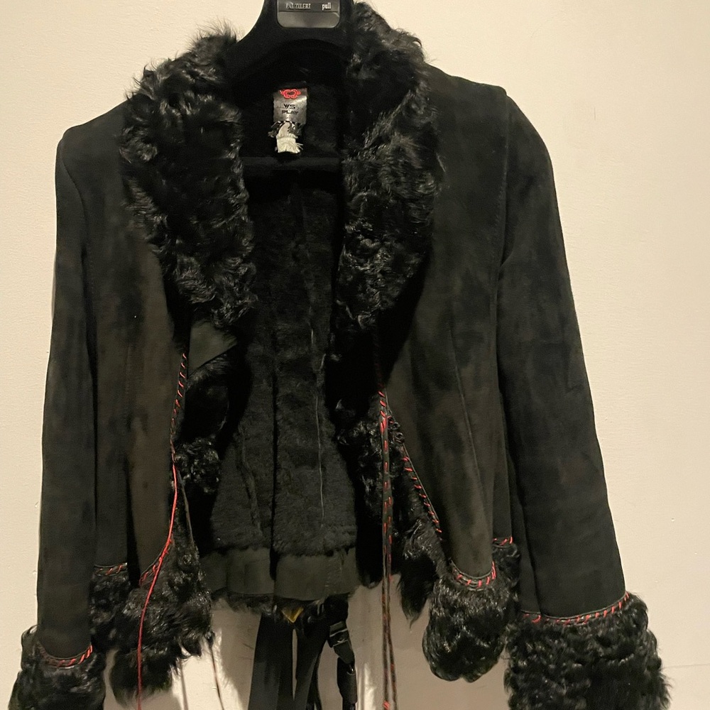 Shearling Fur Trim Jacket